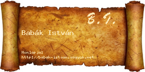 Babák István névjegykártya